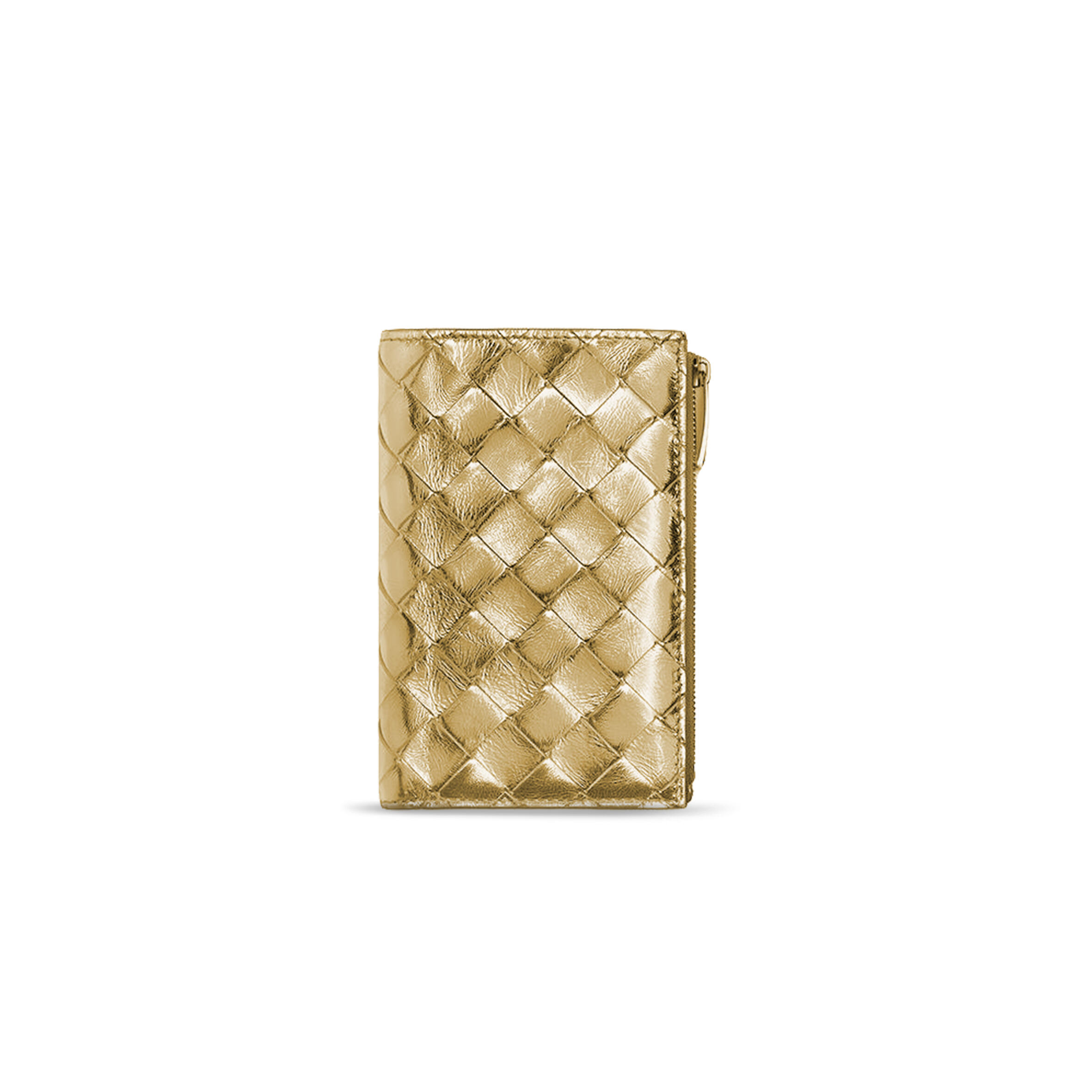 b0tt*ga Ven*ta medium intrecciato bi-fold zip wallet 667468vcpp28830 (14.5*9.3*2cm)